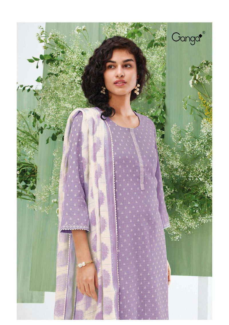 Ganga Fashion Inaaya 2742 Cotton Linen Embroidery Casual Wear Salwar Suit