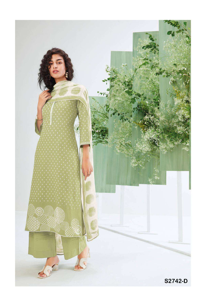 Ganga Fashion Inaaya 2742 Cotton Linen Embroidery Casual Wear Salwar Suit