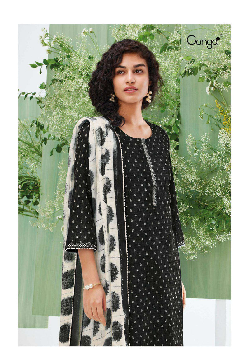 Ganga Fashion Inaaya 2742 Cotton Linen Embroidery Casual Wear Salwar Suit