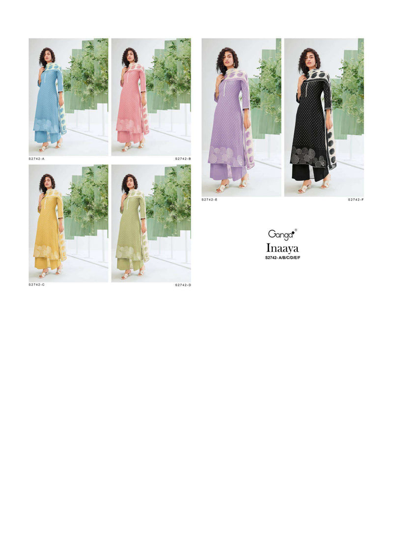 Ganga Fashion Inaaya 2742 Cotton Linen Embroidery Casual Wear Salwar Suit
