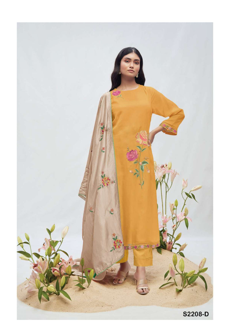 Ganga Fashion Izumi 2208 Bemberg Habotai Silk Embroidery Heavy Designer Salwar Suit
