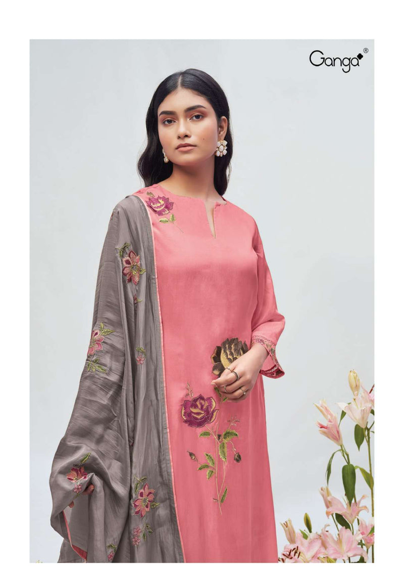 Ganga Fashion Izumi 2208 Bemberg Habotai Silk Embroidery Heavy Designer Salwar Suit