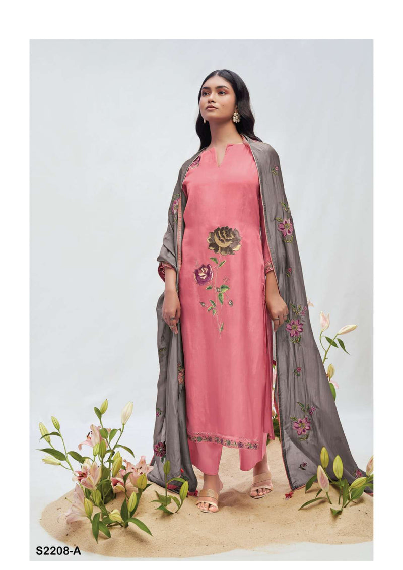Ganga Fashion Izumi 2208 Bemberg Habotai Silk Embroidery Heavy Designer Salwar Suit