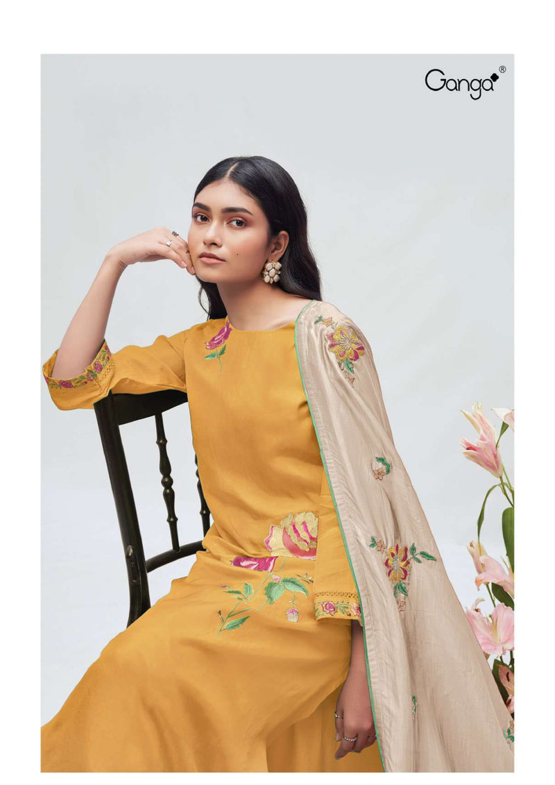Ganga Fashion Izumi 2208 Bemberg Habotai Silk Embroidery Heavy Designer Salwar Suit