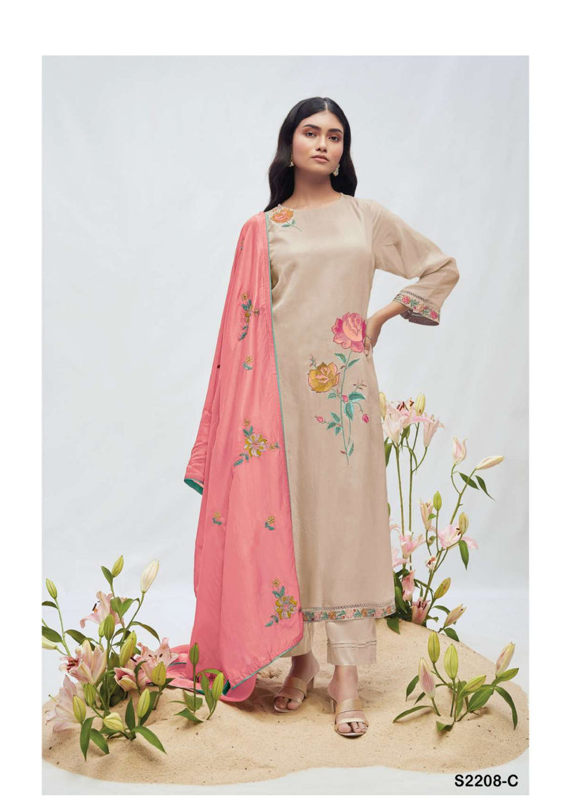 Ganga Fashion Izumi 2208 Bemberg Habotai Silk Embroidery Heavy Designer Salwar Suit