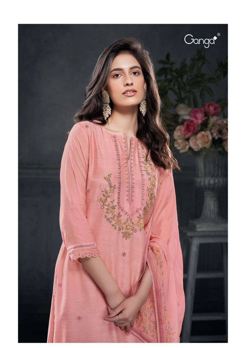 Ganga Fashion Jane 2765 Silk Hand Work Embroidery Designer Salwar Suit