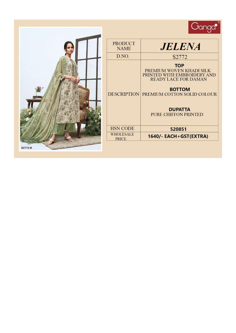 Ganga Fashion Jelena 2772 Khadi Silk Stylish Salwar Suit