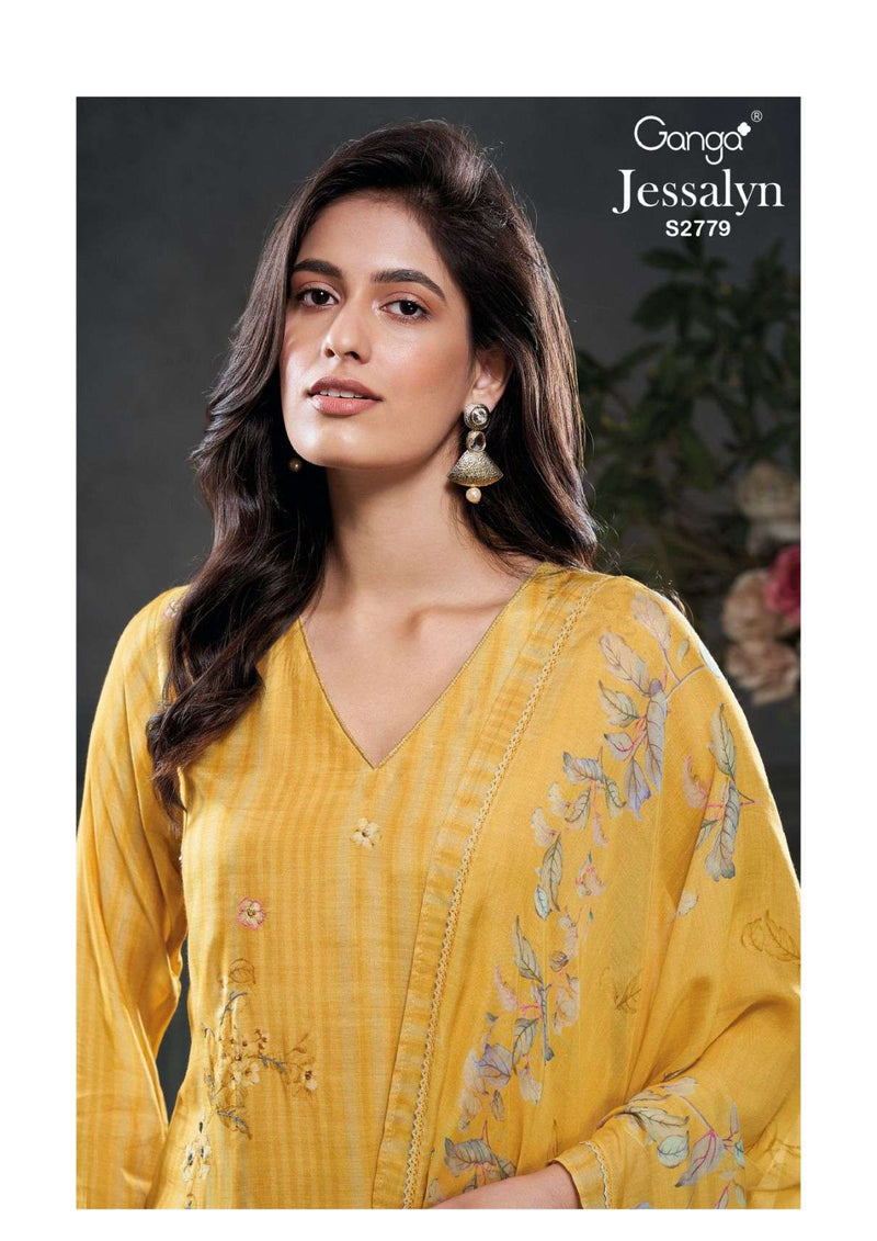 Ganga Fashion Jessalyn 2779 Bemberg Silk Printed Festival Wear Salwar Suit