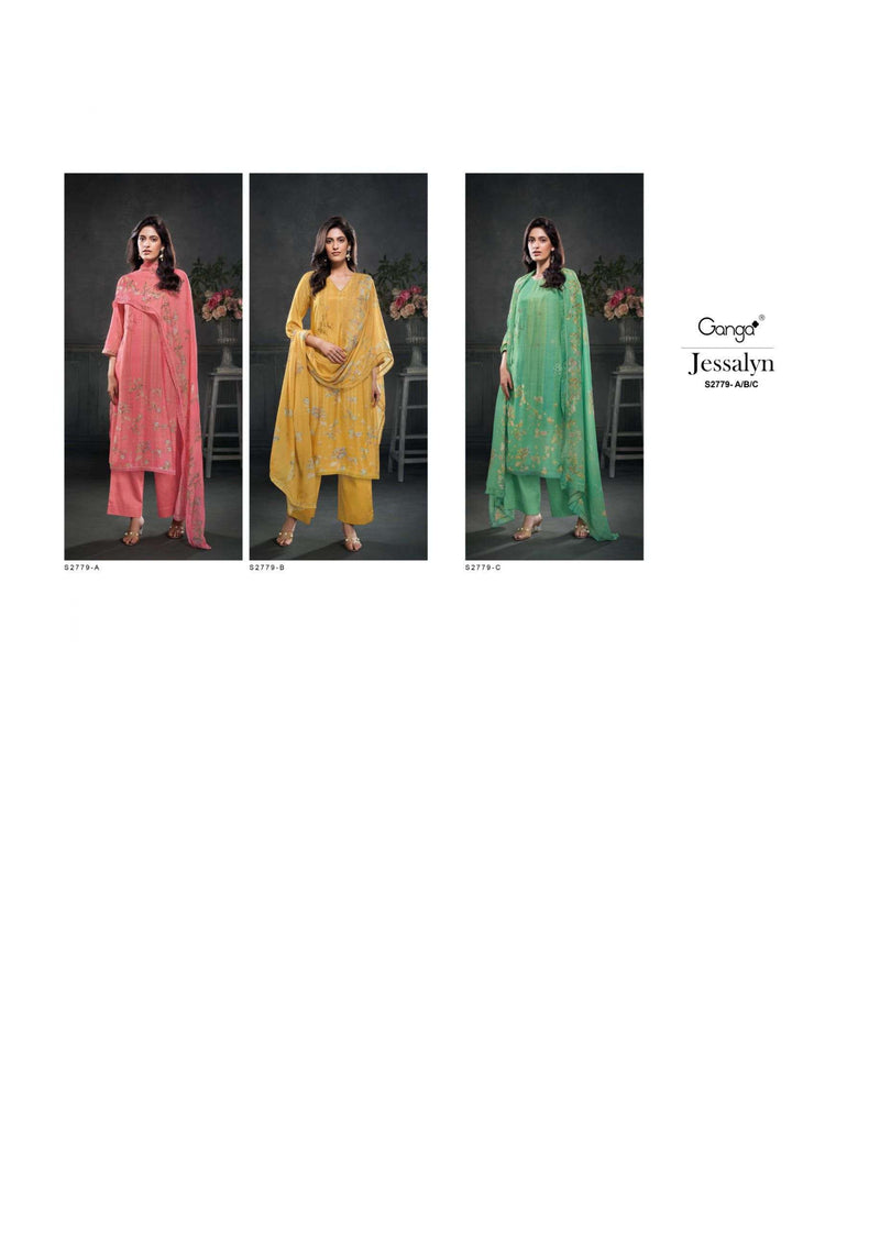 Ganga Fashion Jessalyn 2779 Bemberg Silk Printed Festival Wear Salwar Suit