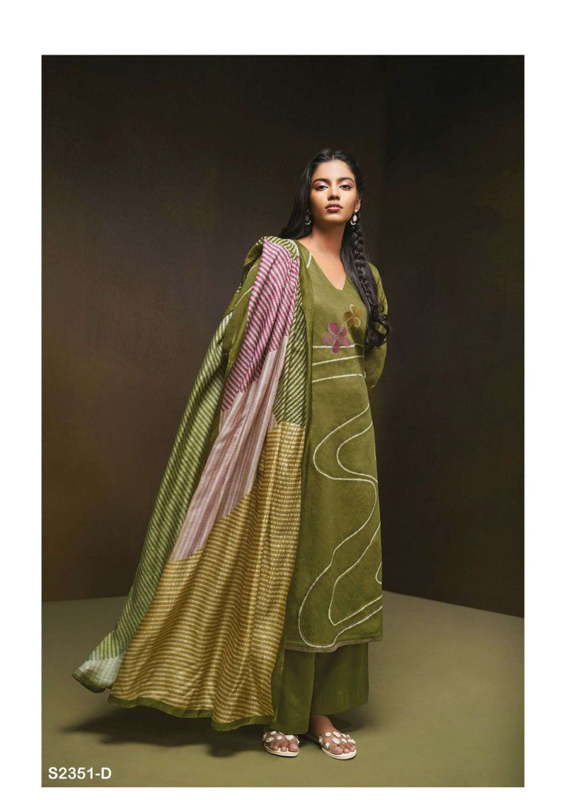 Ganga Fashion Jules 2531 Silk Satin Printed Embroidery Handwork Designer Salwar Kameez