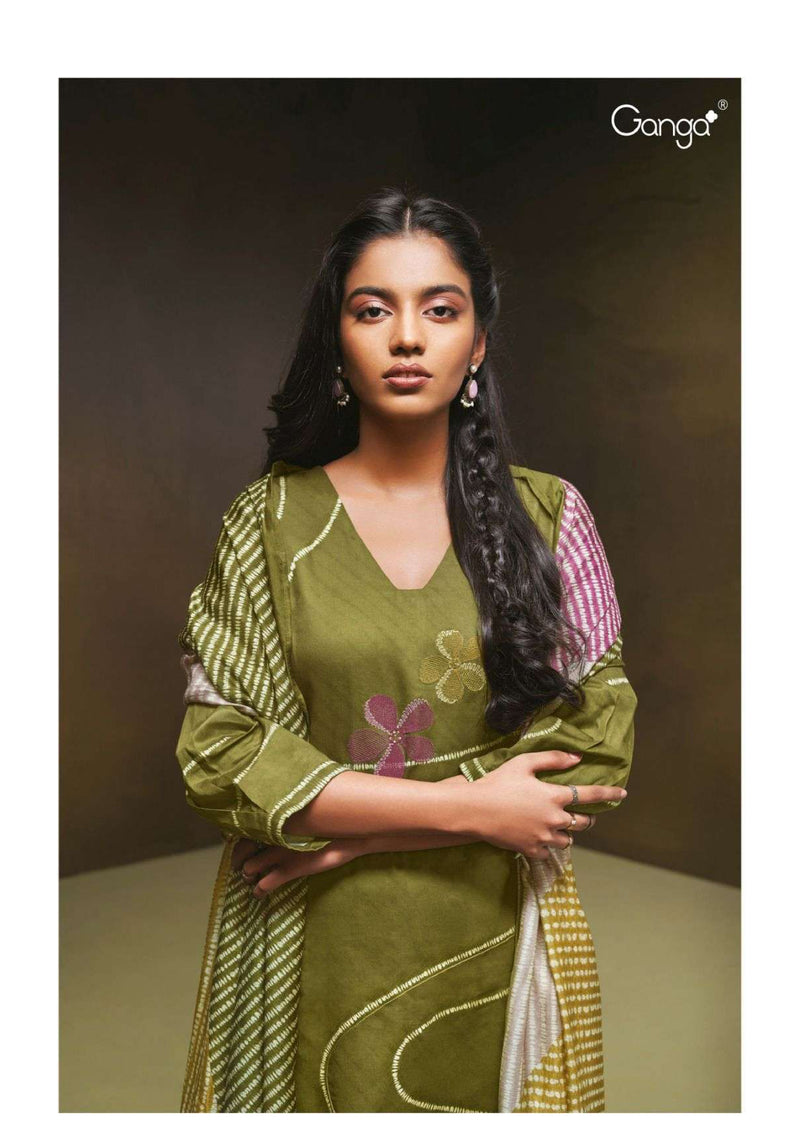 Ganga Fashion Jules 2531 Silk Satin Printed Embroidery Handwork Designer Salwar Kameez