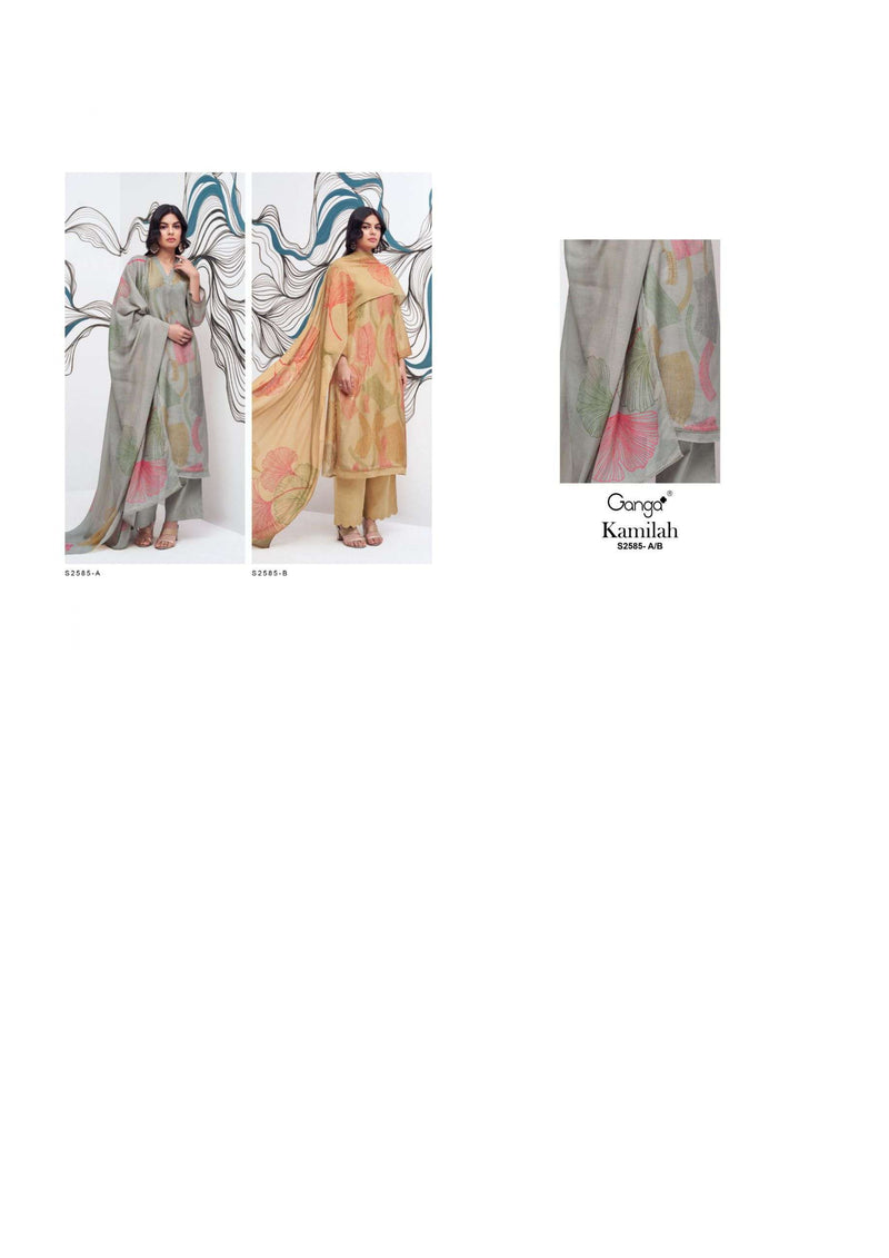 Ganga Fashion Kamilah 2585 Bemberg Silk Fancy Salwar Suit
