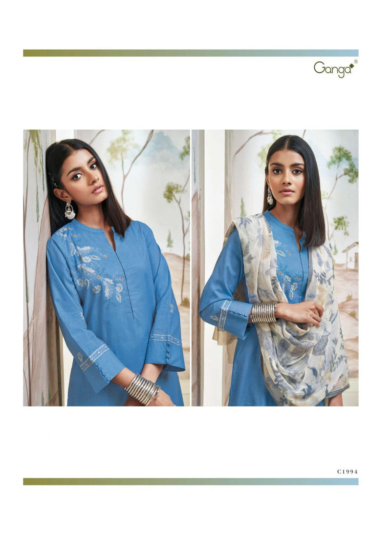 Ganga Fashion Kuhu Cotton Printed Embroidery Hand Work Fancy Salwar Kameez