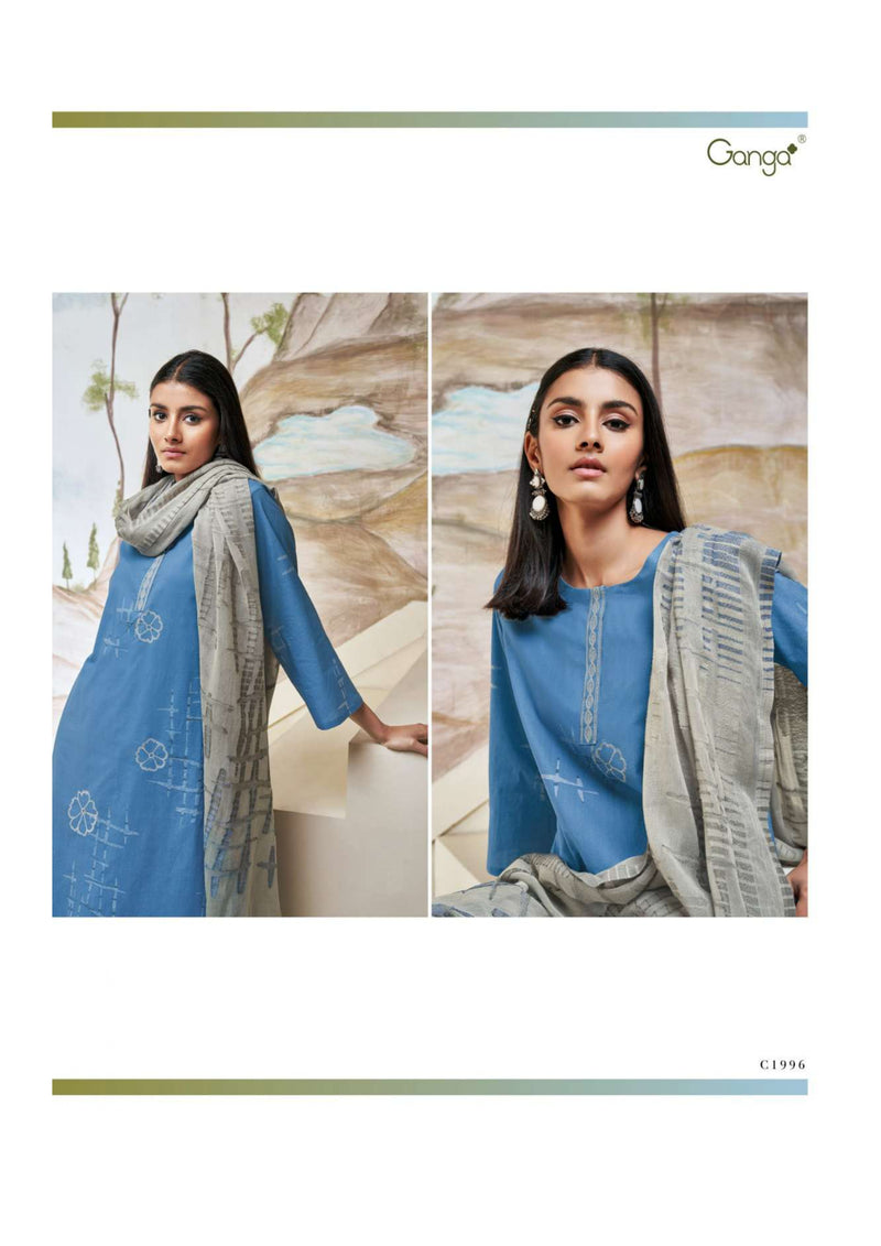 Ganga Fashion Kuhu Cotton Printed Embroidery Hand Work Fancy Salwar Kameez