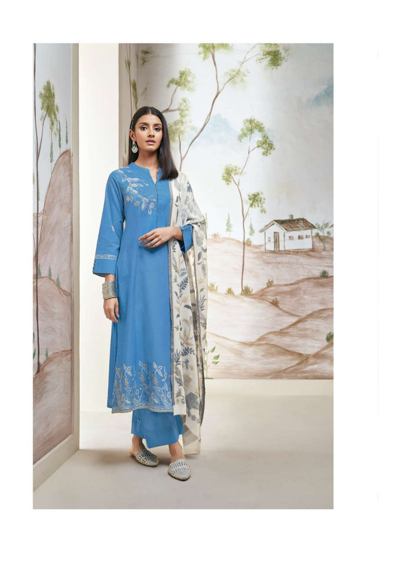 Ganga Fashion Kuhu Cotton Printed Embroidery Hand Work Fancy Salwar Kameez