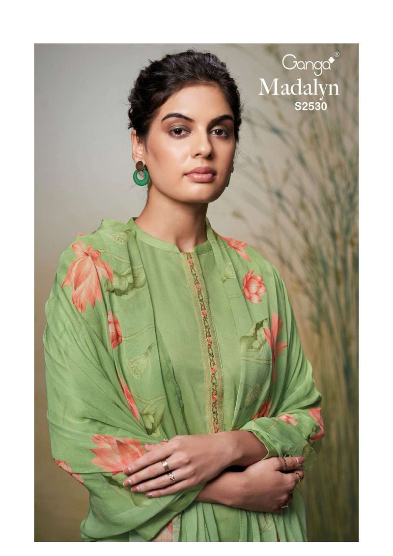 Ganga Fashion Madalyn 2530 Cotton Silk Embroidery Designer Casual Wear Salwar Suit