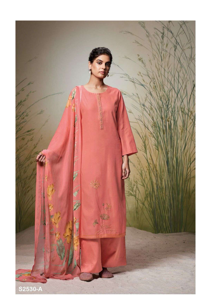Ganga Fashion Madalyn 2530 Cotton Silk Embroidery Designer Casual Wear Salwar Suit