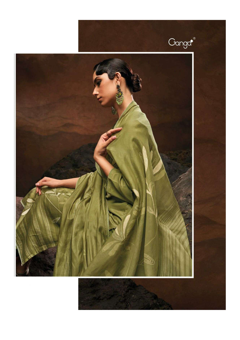 Ganga Fashion Mahnoor Cotton Silk Hand Embroidery Fancy Salwar Kameez