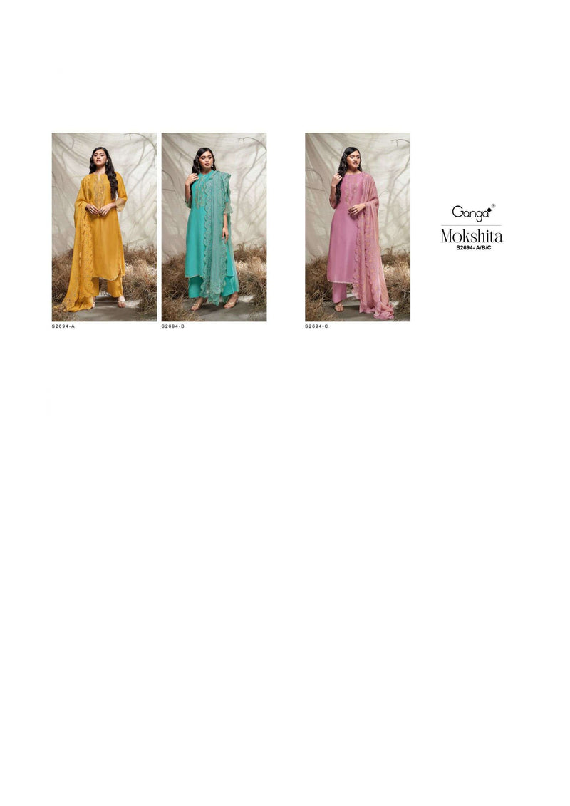 Ganga Fashion Mokshita 2694 Bemberg Silk Handwork Designer Salwar Suit