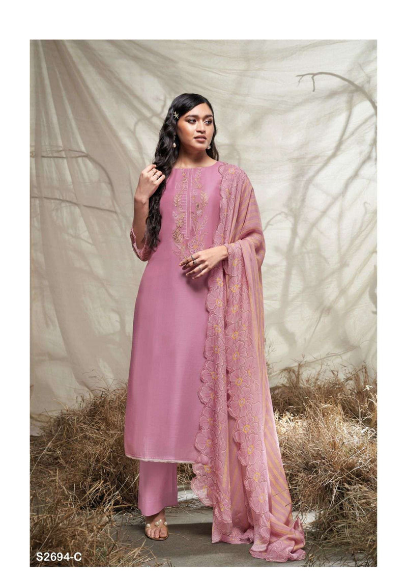 Ganga Fashion Mokshita 2694 Bemberg Silk Handwork Designer Salwar Suit