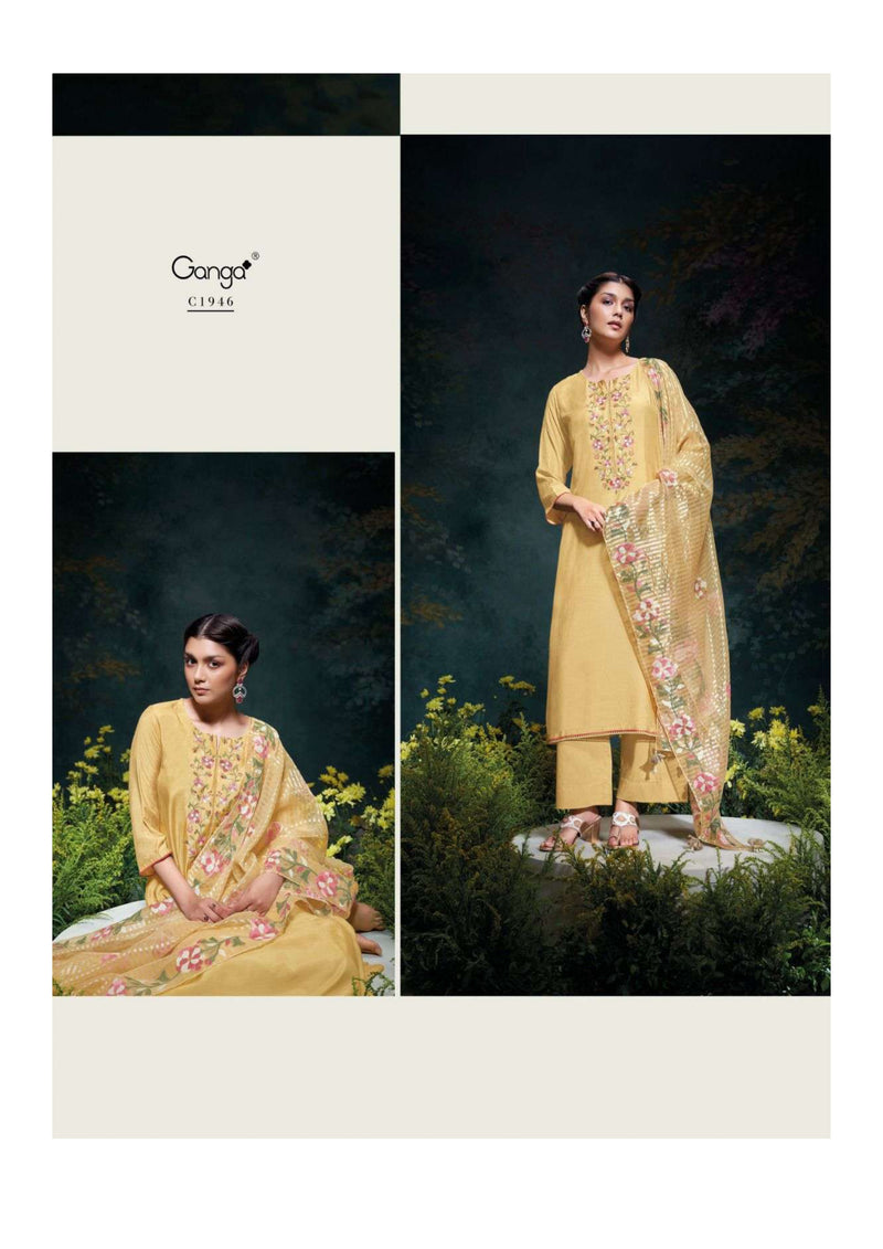 Ganga Fashion Navodya Bemberg Silk Designer Salwar Suit Collection