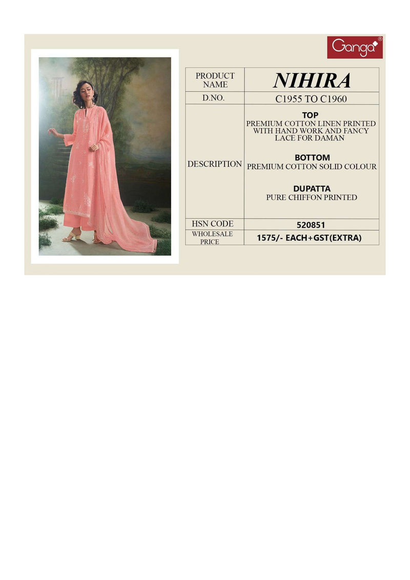 Ganga Fashion Nihira Cotton Linen Printed Festival Wear Salwar Suit