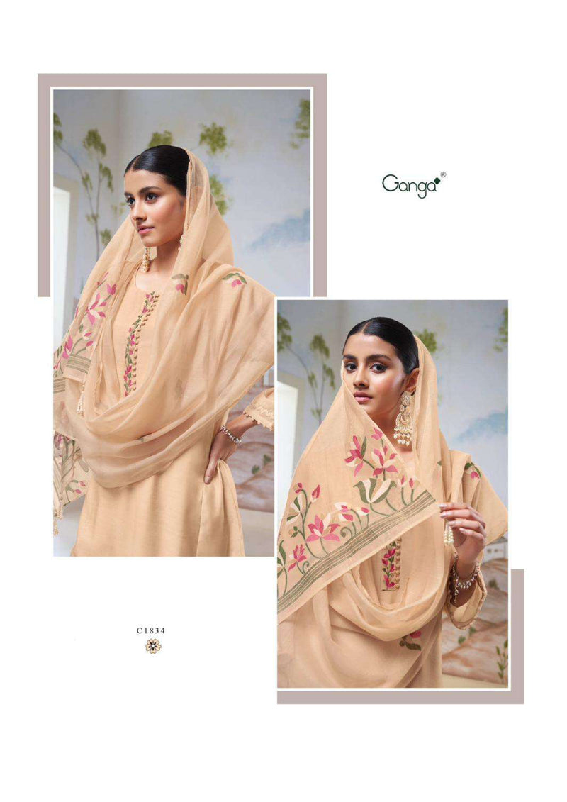 Ganga Fashion Nyssa Bemberg Silk Embroidery Work Salwar Kameez