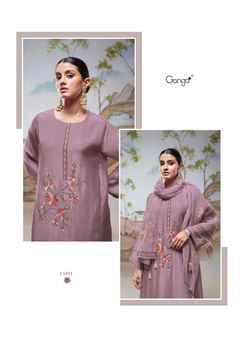 Ganga Fashion Nyssa Bemberg Silk Embroidery Work Salwar Kameez