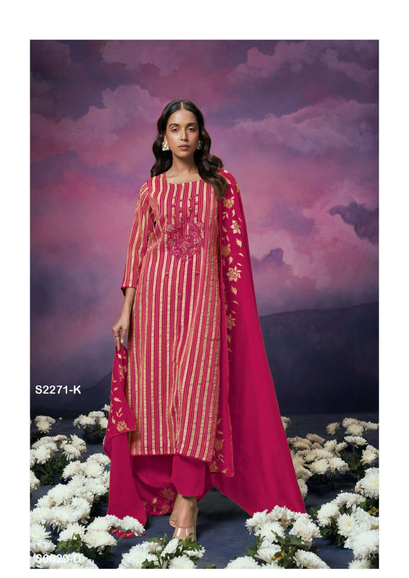 Ganga Fashion Olive 2271 Organza Embroidery Handwork Designer Wedding Wear Salwar Suit