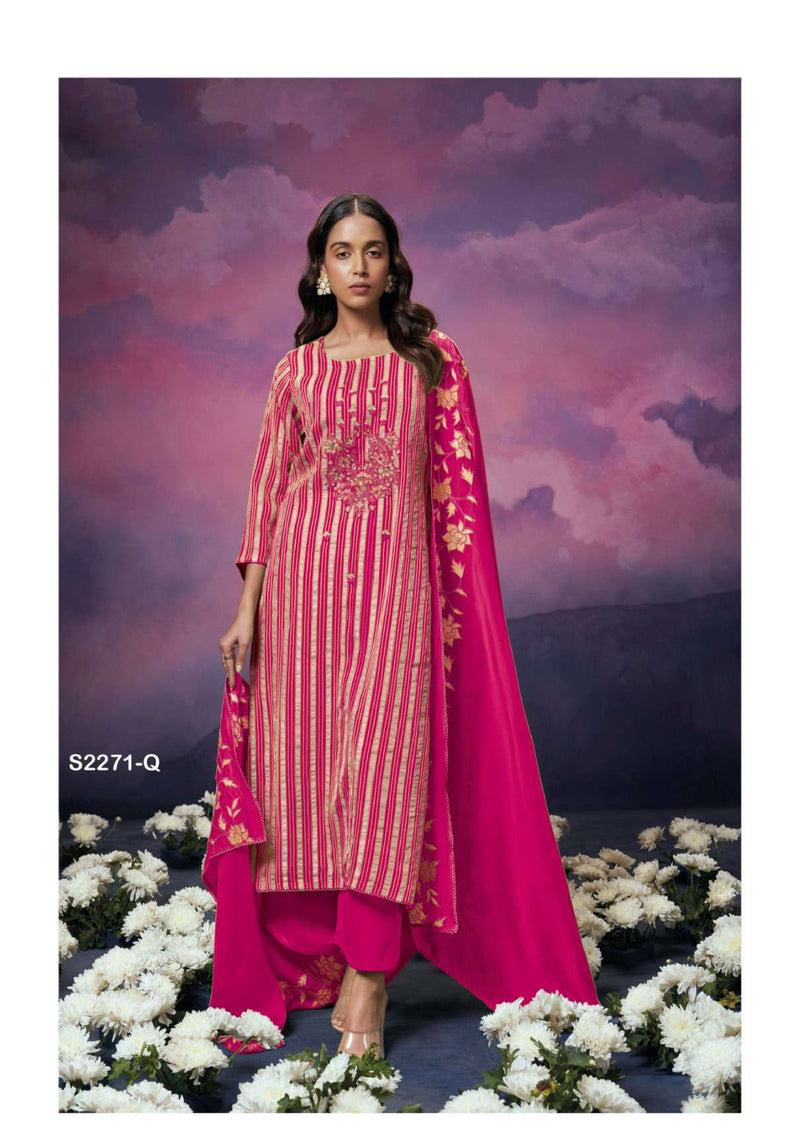 Ganga Fashion Olive 2271 Organza Embroidery Handwork Designer Wedding Wear Salwar Suit