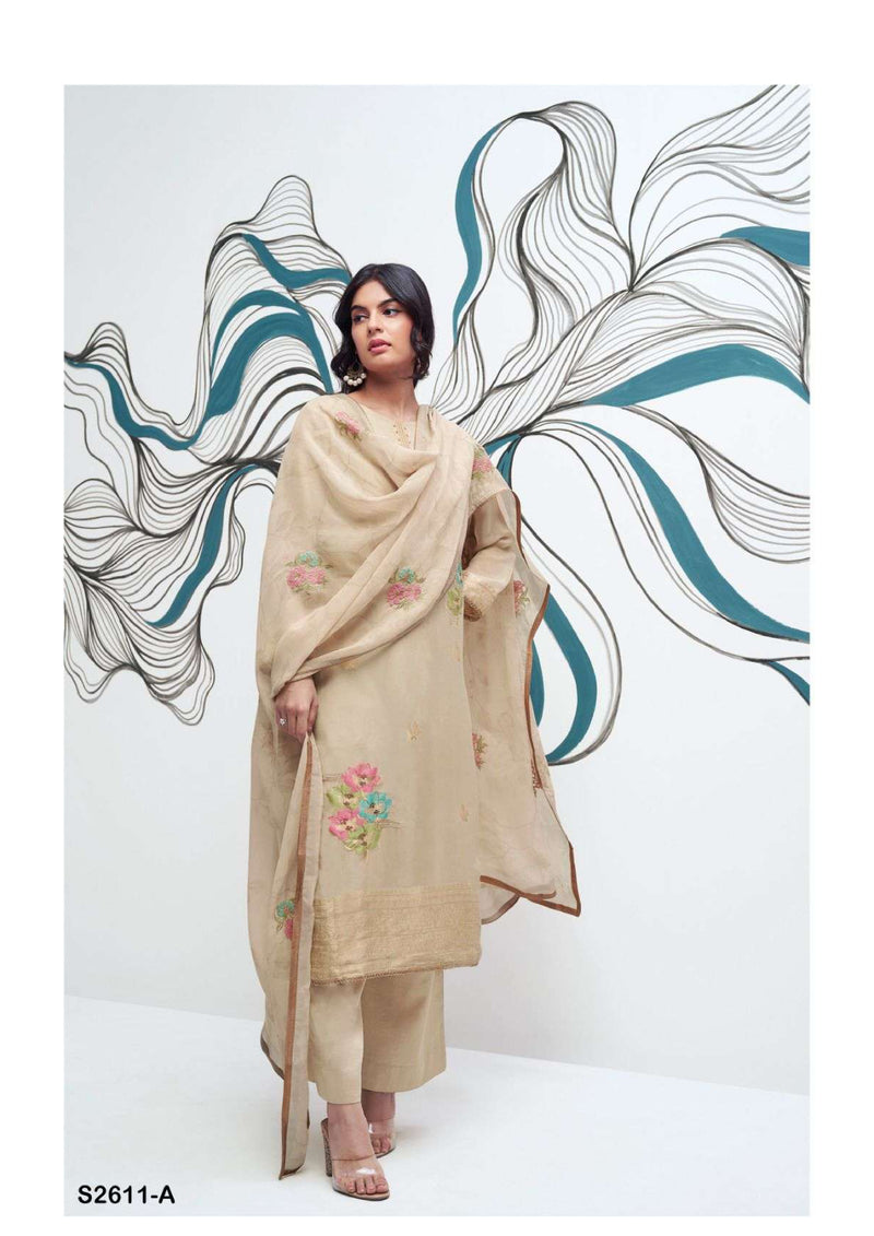 Ganga Fashion Paola 2611 Organza Silk Handwork Designer Salwar Suit