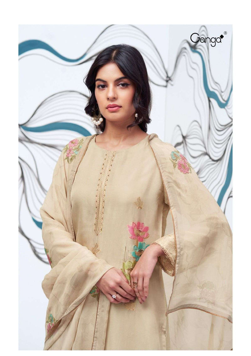 Ganga Fashion Paola 2611 Organza Silk Handwork Designer Salwar Suit