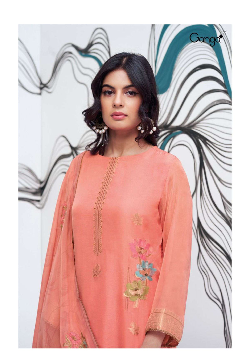 Ganga Fashion Paola 2611 Organza Silk Handwork Designer Salwar Suit