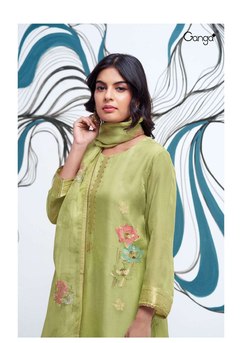 Ganga Fashion Paola 2611 Organza Silk Handwork Designer Salwar Suit
