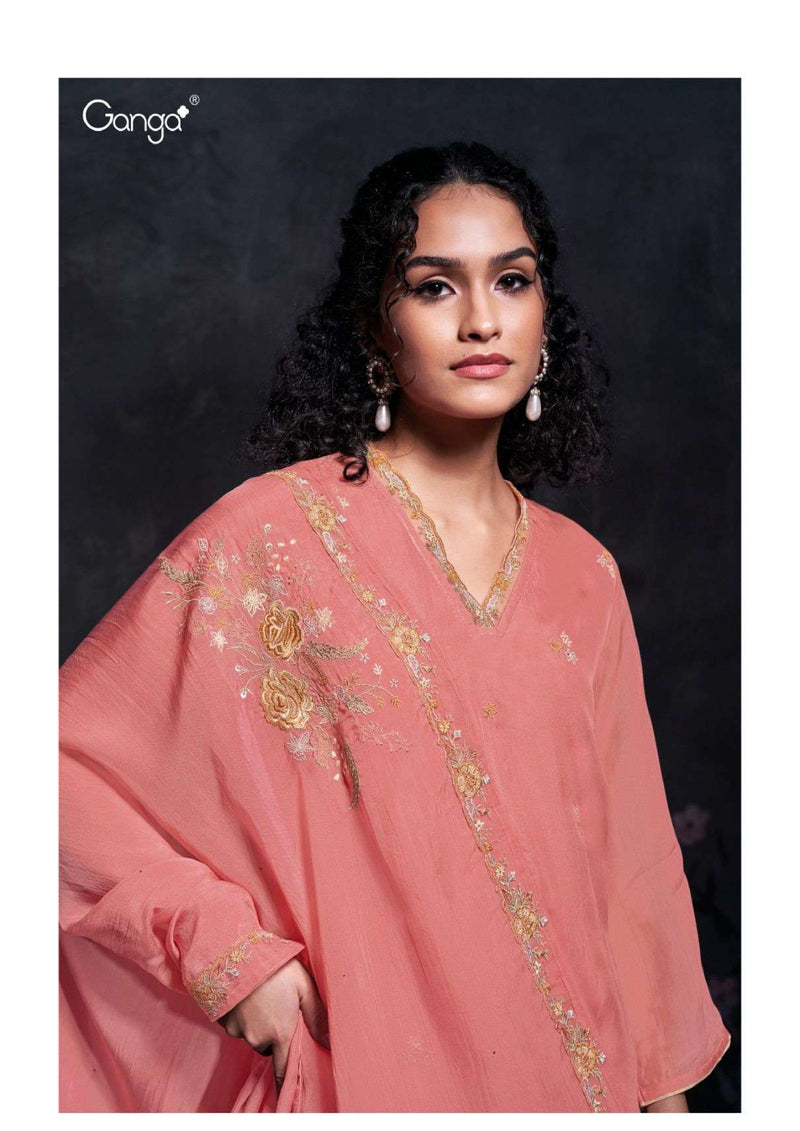Ganga Fashion Pravi 2751 Organza Silk Embroidery Designer Salwar Suit