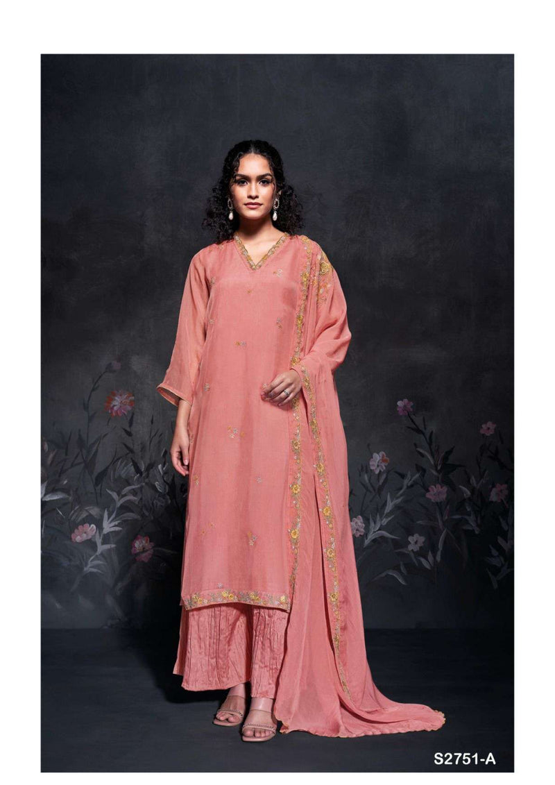 Ganga Fashion Pravi 2751 Organza Silk Embroidery Designer Salwar Suit