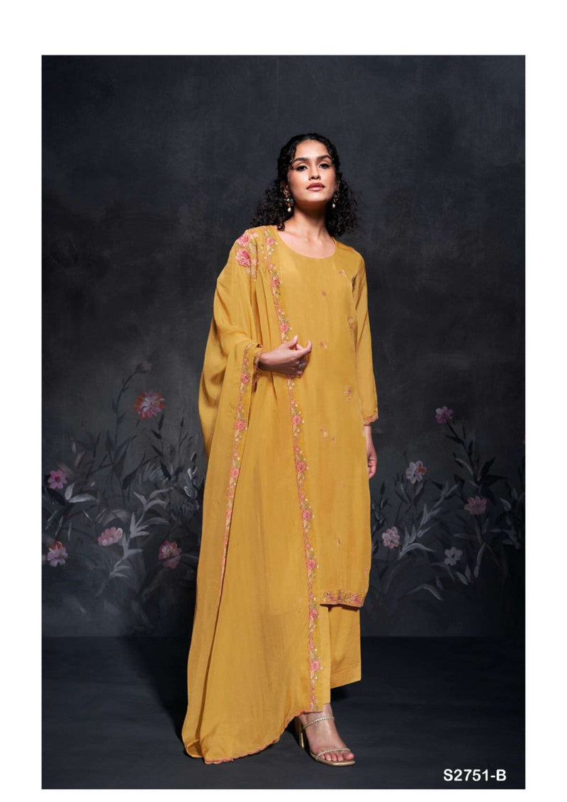 Ganga Fashion Pravi 2751 Organza Silk Embroidery Designer Salwar Suit