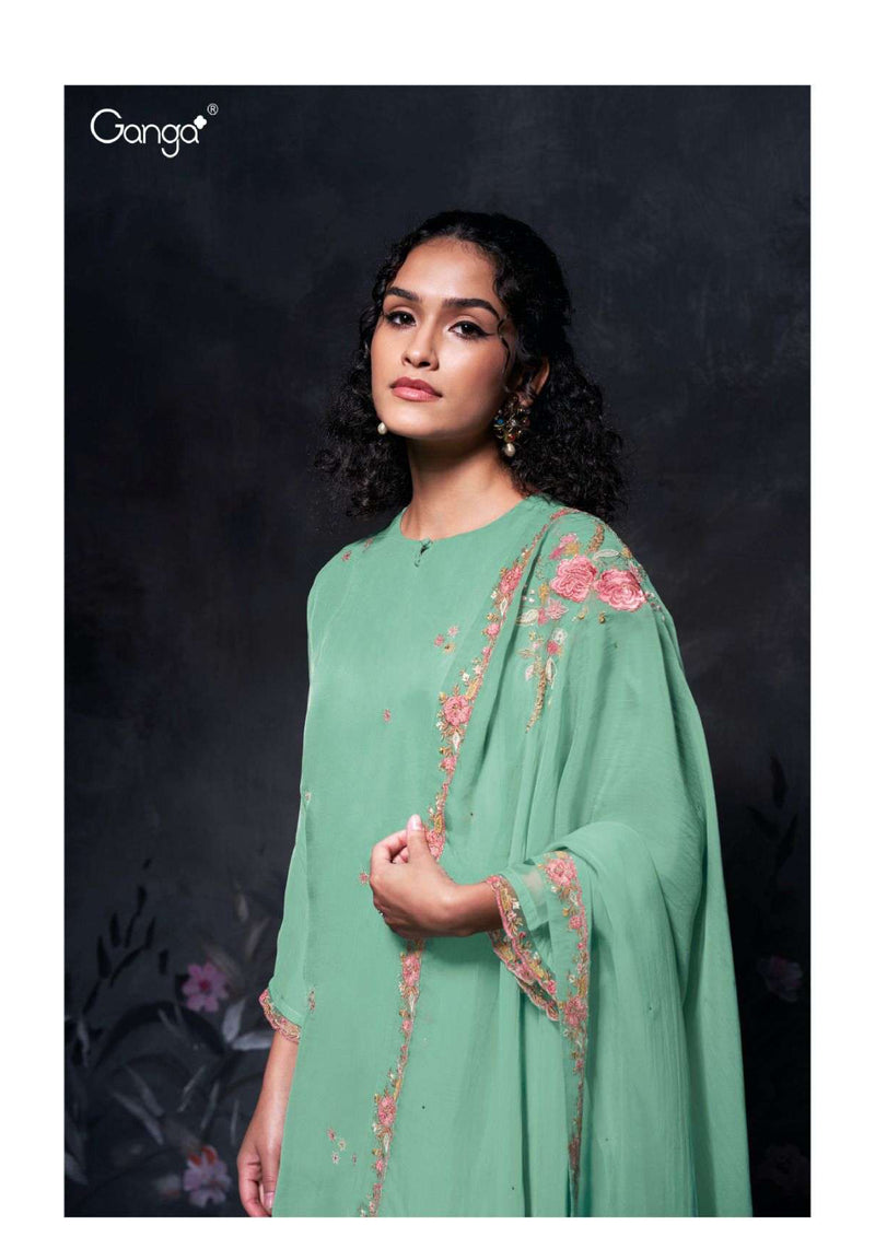 Ganga Fashion Pravi 2751 Organza Silk Embroidery Designer Salwar Suit