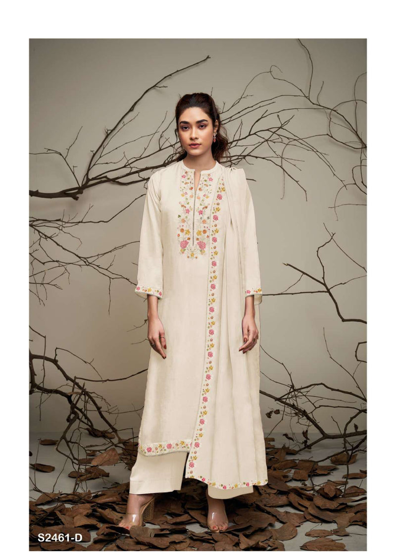 Ganga Fashion Pravya 2461 Bemberg Silk Embroidery Handwork Fancy Salwar Kameez