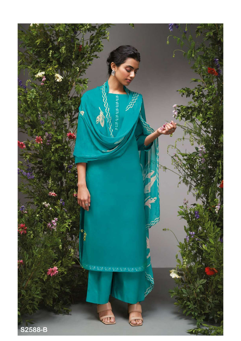 Ganga Fashion Ridhima 2588 Cotton Silk Solid Printed Designer Salwar Suit