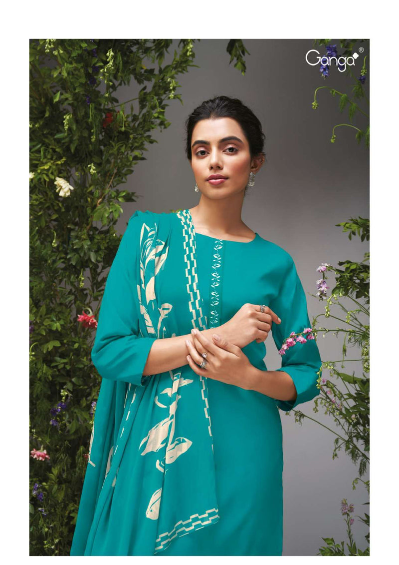 Ganga Fashion Ridhima 2588 Cotton Silk Solid Printed Designer Salwar Suit