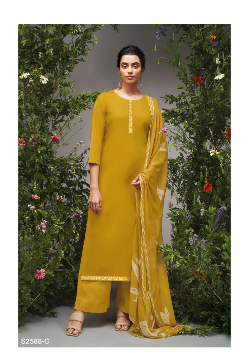 Ganga Fashion Ridhima 2588 Cotton Silk Solid Printed Designer Salwar Suit