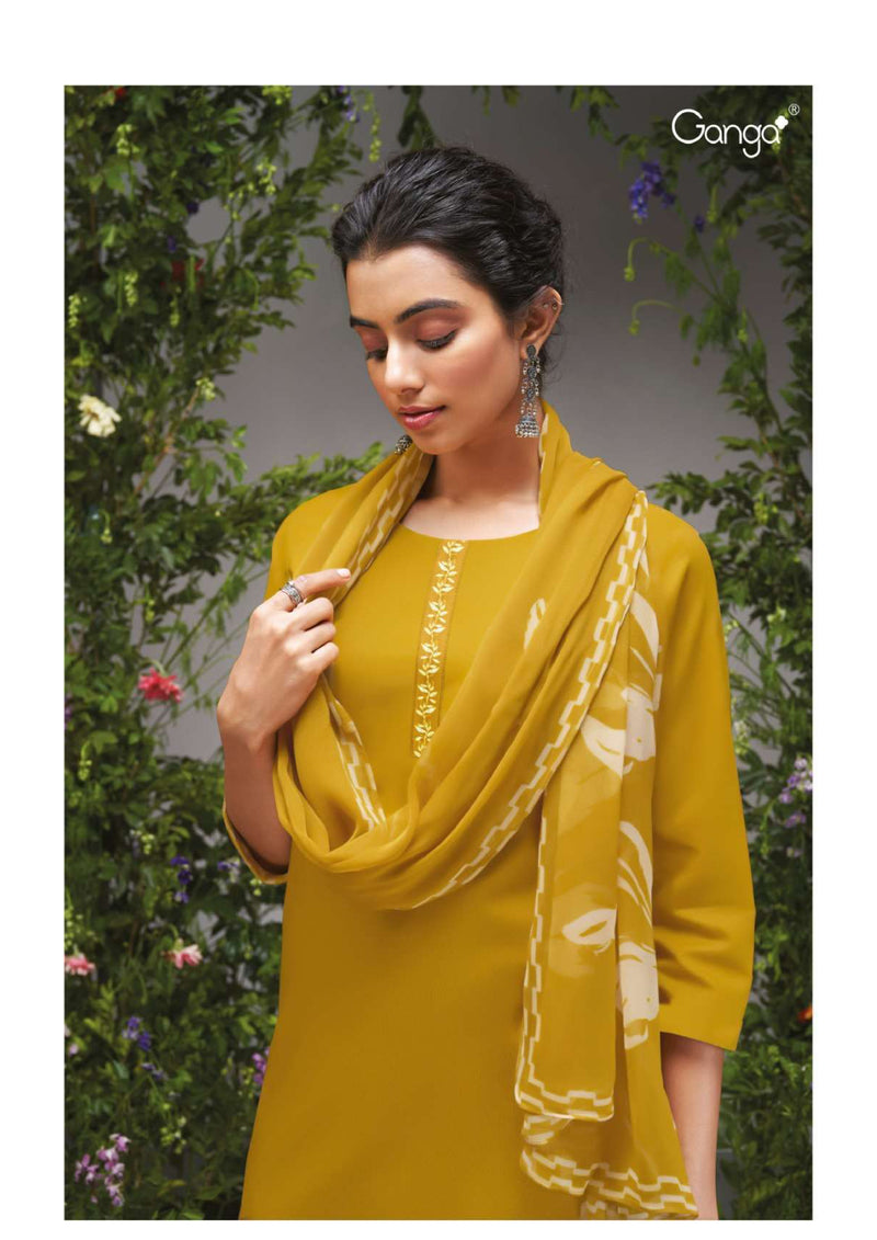 Ganga Fashion Ridhima 2588 Cotton Silk Solid Printed Designer Salwar Suit