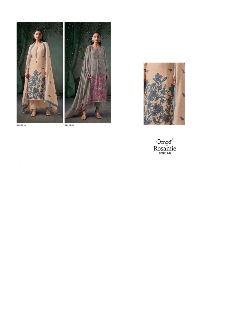 Ganga Fashion Rosamie 2822 Silk Printed Handwork Designer Salwar Suit