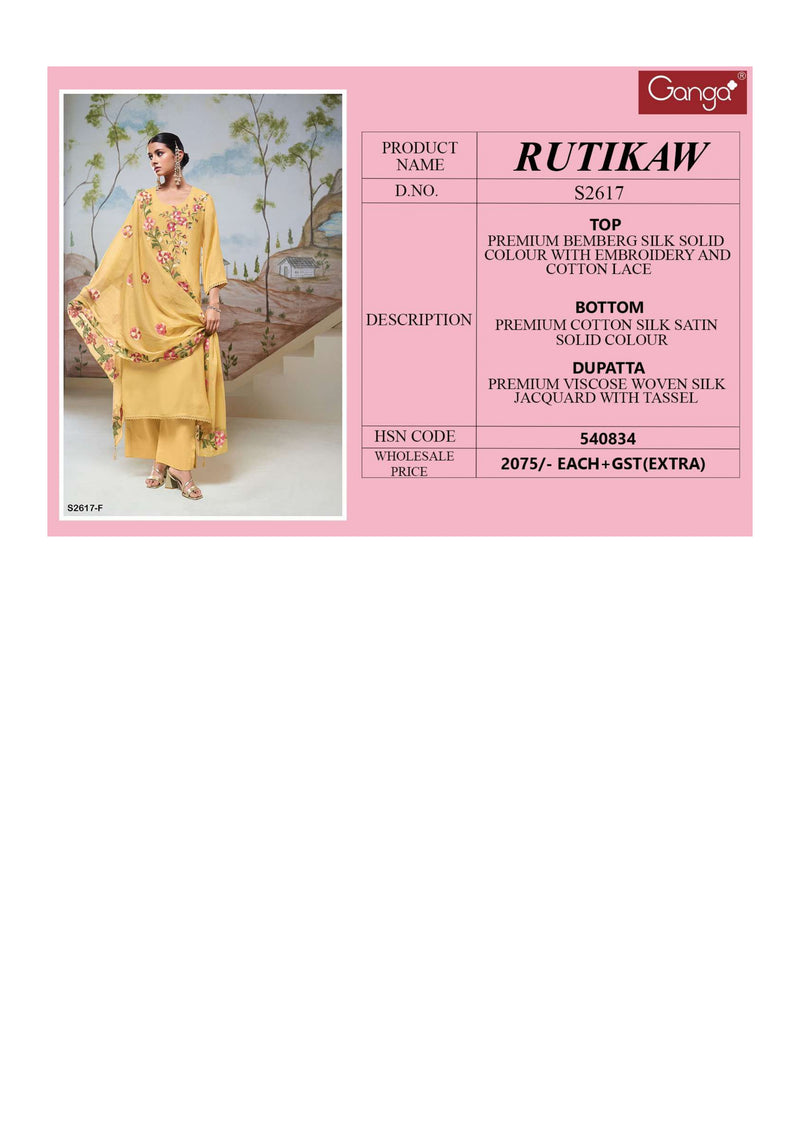 Ganga Fashion Rutikaw 2617 Bemberg Silk Fancy Salwar Kameez