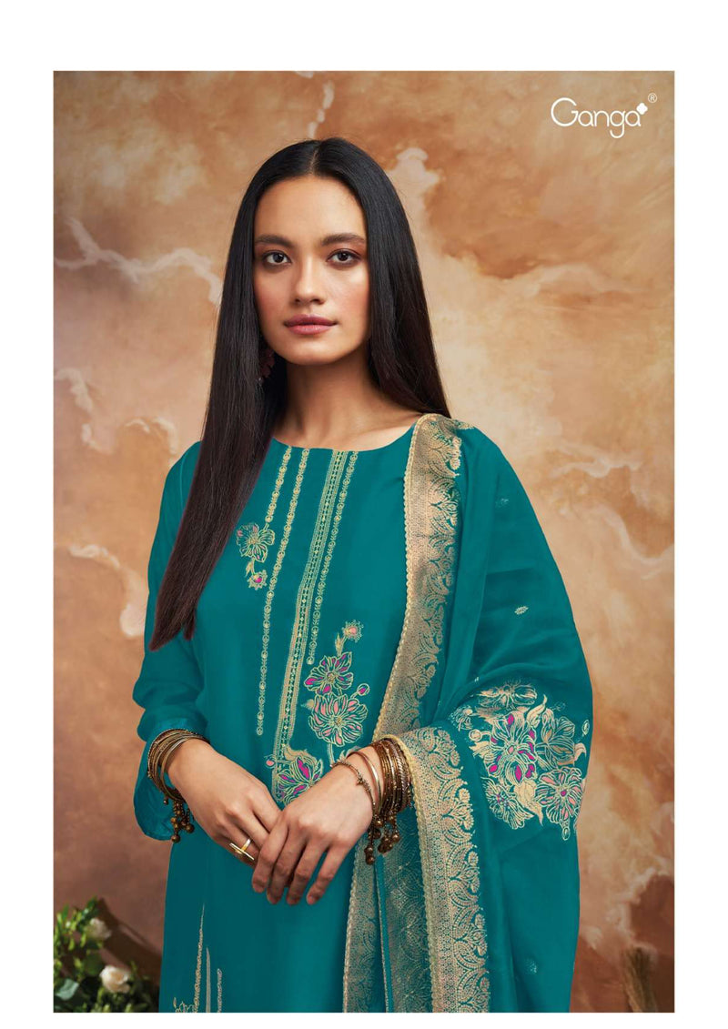 Ganga Fashion Salima 2450 Silk Jacquard Festival Wear Designer Salwar Kameez