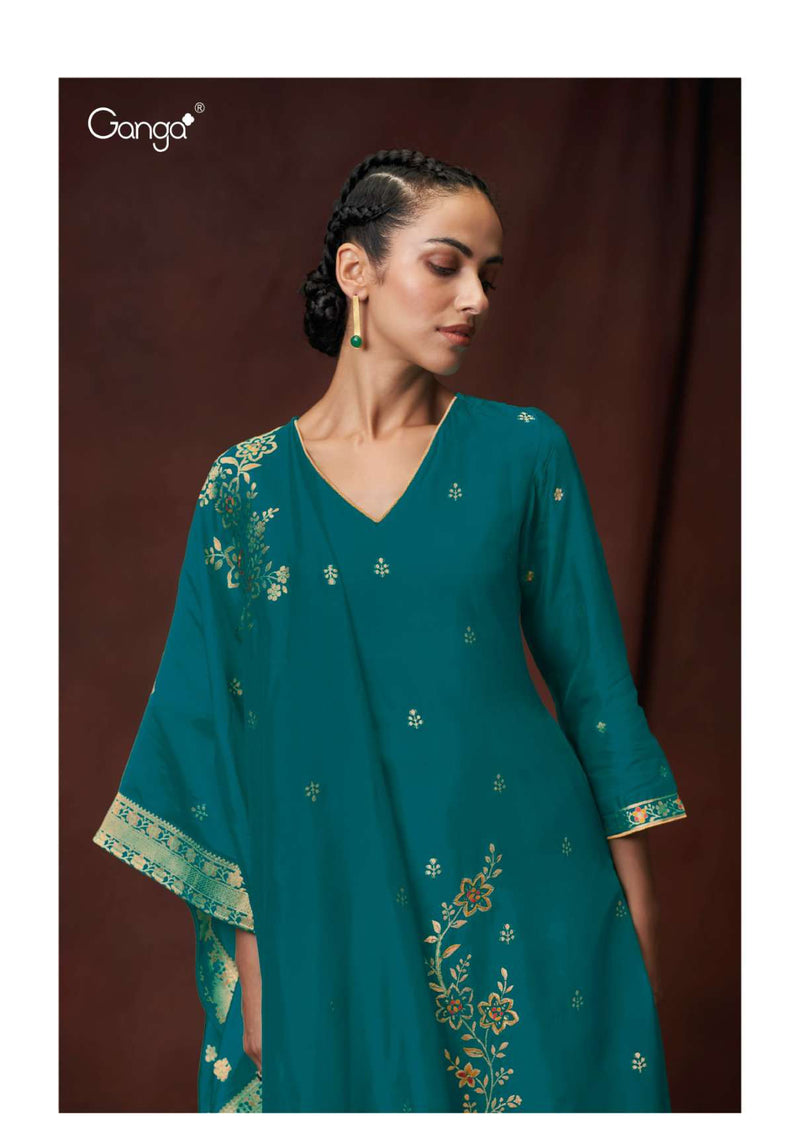 Ganga Fashion Salima 2450 Silk Jacquard Festival Wear Designer Salwar Kameez