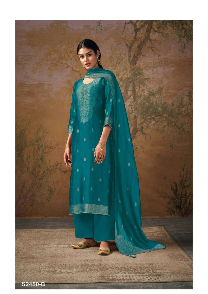 Ganga Fashion Salima 2450 Silk Jacquard Festival Wear Designer Salwar Kameez