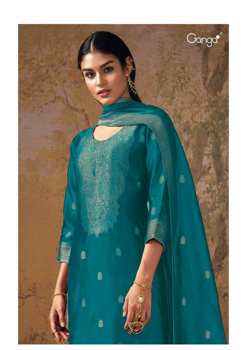 Ganga Fashion Salima 2450 Silk Jacquard Festival Wear Designer Salwar Kameez