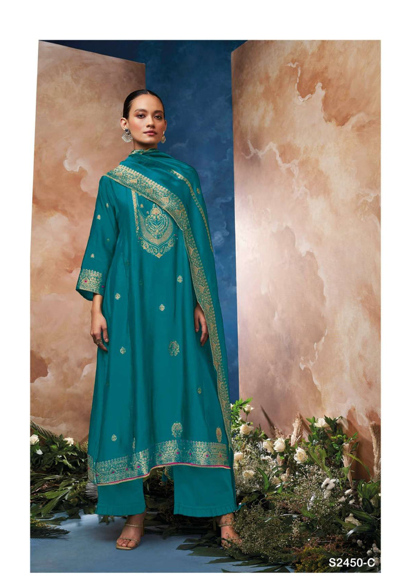 Ganga Fashion Salima 2450 Silk Jacquard Festival Wear Designer Salwar Kameez